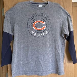NFL Chicago Bears Gray and Navy Long Sleeve Tee -3XL